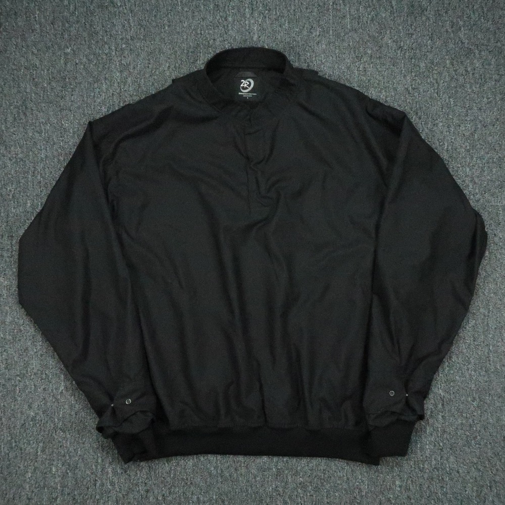 Zero Restriction Pullover Mens Large Black Microfiber Golf Pockets Jacket
